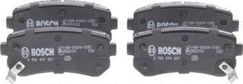 BOSCH 0 986 494 887 - Тормозные колодки, дисковые, комплект www.autospares.lv