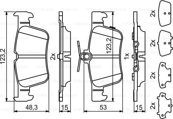 BOSCH 0 986 494 839 - Bremžu uzliku kompl., Disku bremzes www.autospares.lv