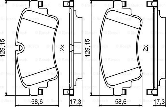 BOSCH 0 986 494 833 - Bremžu uzliku kompl., Disku bremzes www.autospares.lv