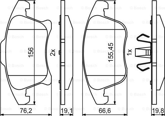 BOSCH 0 986 494 837 - Bremžu uzliku kompl., Disku bremzes www.autospares.lv