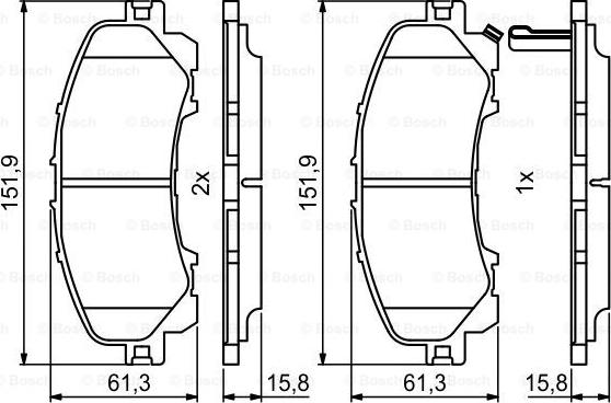 BOSCH 0 986 494 821 - Bremžu uzliku kompl., Disku bremzes www.autospares.lv