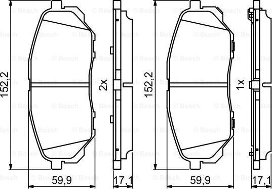 BOSCH 0 986 494 827 - Bremžu uzliku kompl., Disku bremzes www.autospares.lv