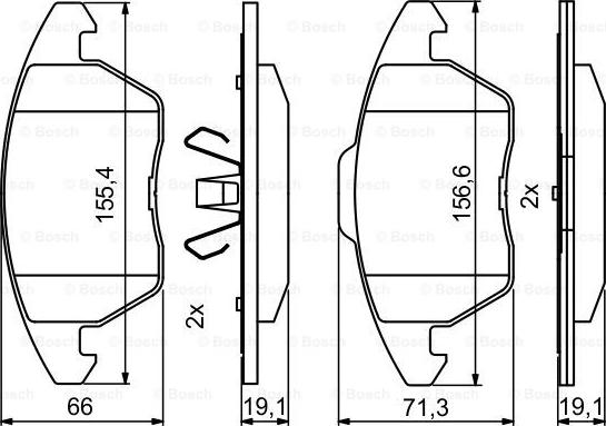 BOSCH 0 986 494 877 - Bremžu uzliku kompl., Disku bremzes www.autospares.lv