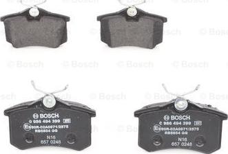 BOSCH 0 986 494 399 - Bremžu uzliku kompl., Disku bremzes www.autospares.lv