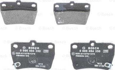 BOSCH 0 986 494 350 - Bremžu uzliku kompl., Disku bremzes www.autospares.lv