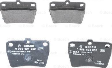 BOSCH 0 986 494 350 - Bremžu uzliku kompl., Disku bremzes www.autospares.lv