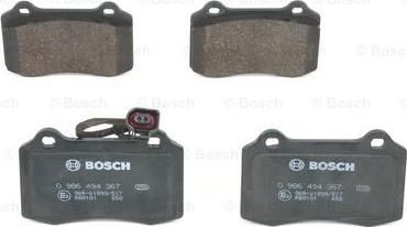 BOSCH 0 986 494 367 - Тормозные колодки, дисковые, комплект www.autospares.lv