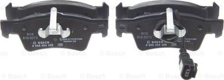 BOSCH 0 986 494 309 - Тормозные колодки, дисковые, комплект www.autospares.lv