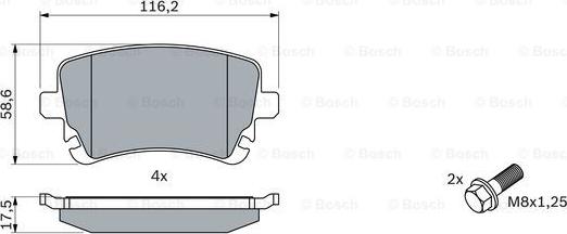 BOSCH 0 986 494 303 - Bremžu uzliku kompl., Disku bremzes www.autospares.lv