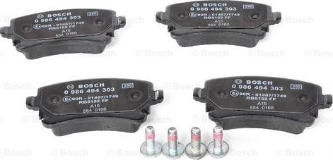 BOSCH 0 986 494 303 - Bremžu uzliku kompl., Disku bremzes www.autospares.lv