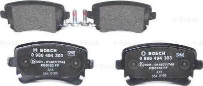 BOSCH 0 986 494 303 - Bremžu uzliku kompl., Disku bremzes www.autospares.lv