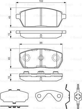 BOSCH 0 986 494 312 - Bremžu uzliku kompl., Disku bremzes www.autospares.lv