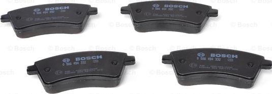 BOSCH 0 986 494 332 - Тормозные колодки, дисковые, комплект www.autospares.lv