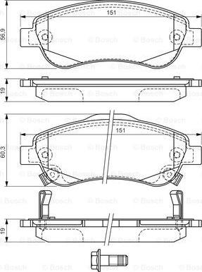 BOSCH 0 986 494 379 - Bremžu uzliku kompl., Disku bremzes www.autospares.lv