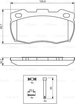 BOSCH 0 986 494 291 - Bremžu uzliku kompl., Disku bremzes www.autospares.lv