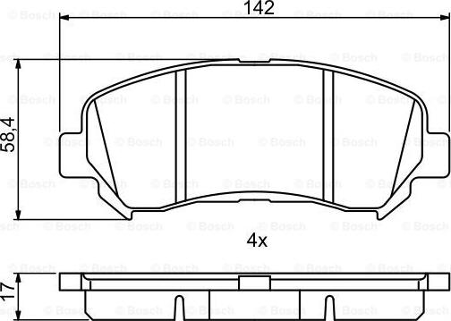 BOSCH 0 986 494 244 - Bremžu uzliku kompl., Disku bremzes www.autospares.lv