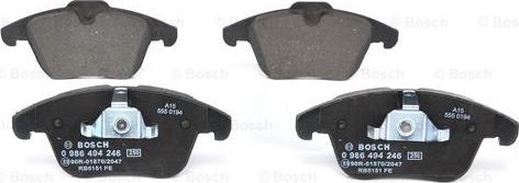 BOSCH 0 986 494 246 - Brake Pad Set, disc brake www.autospares.lv