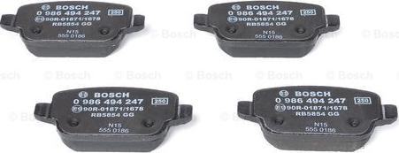 BOSCH 0 986 494 247 - Bremžu uzliku kompl., Disku bremzes www.autospares.lv