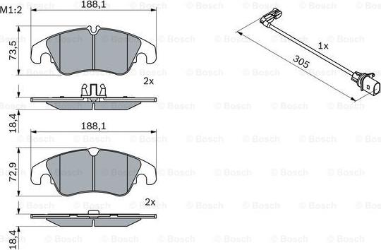 BOSCH 0 986 494 259 - Bremžu uzliku kompl., Disku bremzes www.autospares.lv