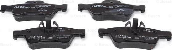 BOSCH 0 986 494 256 - Bremžu uzliku kompl., Disku bremzes www.autospares.lv