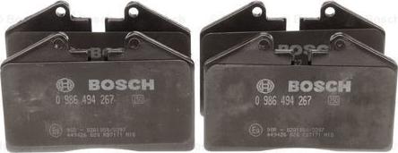 BOSCH 0 986 494 267 - Тормозные колодки, дисковые, комплект www.autospares.lv