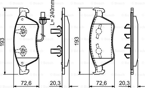 BOSCH 0 986 494 200 - Bremžu uzliku kompl., Disku bremzes www.autospares.lv