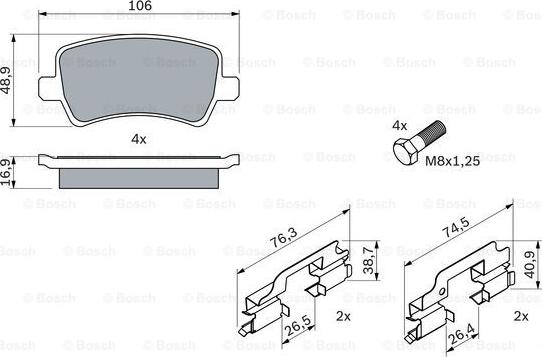 BOSCH 0 986 494 213 - Тормозные колодки, дисковые, комплект www.autospares.lv