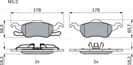 BOSCH 0 986 494 284 - Bremžu uzliku kompl., Disku bremzes autospares.lv