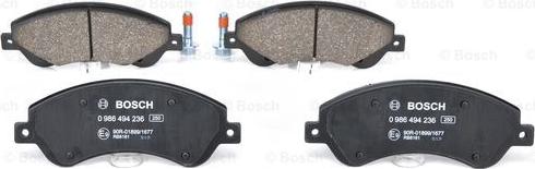 BOSCH 0 986 494 236 - Bremžu uzliku kompl., Disku bremzes www.autospares.lv