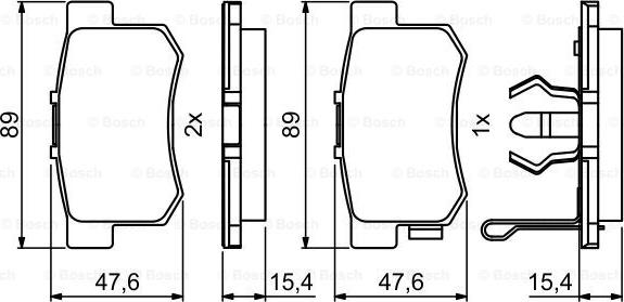 BOSCH 0 986 494 233 - Bremžu uzliku kompl., Disku bremzes autospares.lv