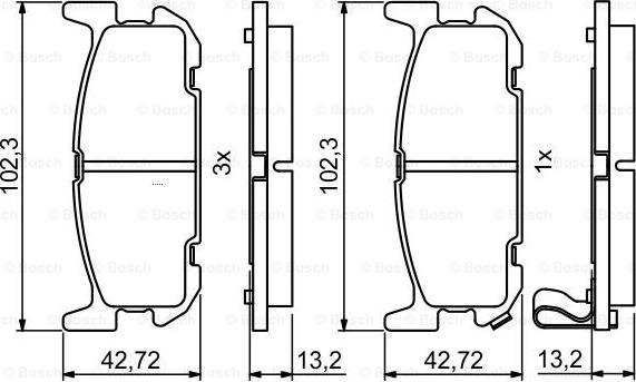 BOSCH 0 986 494 226 - Bremžu uzliku kompl., Disku bremzes www.autospares.lv