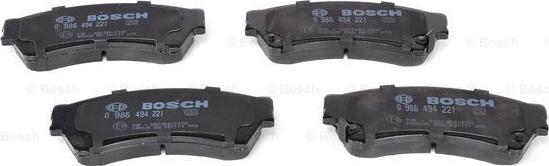 BOSCH 0 986 494 221 - Bremžu uzliku kompl., Disku bremzes www.autospares.lv