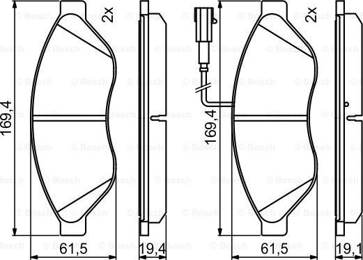 BOSCH 0 986 494 798 - Bremžu uzliku kompl., Disku bremzes www.autospares.lv