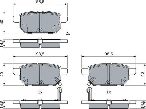 BOSCH 0 986 494 748 - Bremžu uzliku kompl., Disku bremzes www.autospares.lv