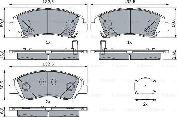 BOSCH 0 986 494 760 - Bremžu uzliku kompl., Disku bremzes www.autospares.lv