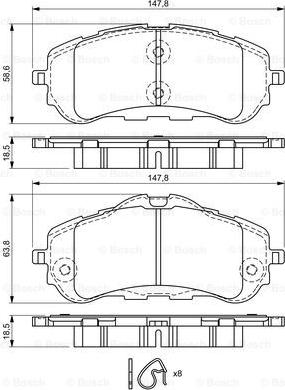 BOSCH 0 986 494 714 - Bremžu uzliku kompl., Disku bremzes www.autospares.lv