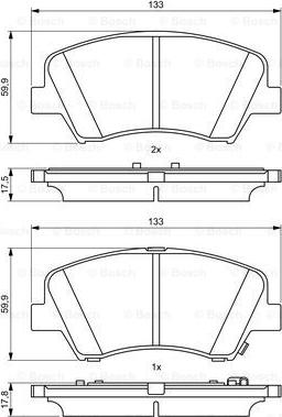 BOSCH 0 986 494 712 - Bremžu uzliku kompl., Disku bremzes www.autospares.lv