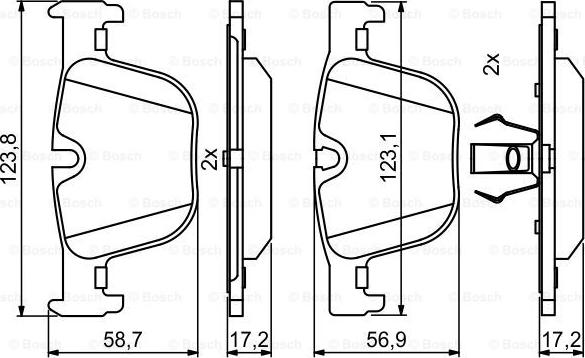 BOSCH 0 986 494 786 - Bremžu uzliku kompl., Disku bremzes www.autospares.lv