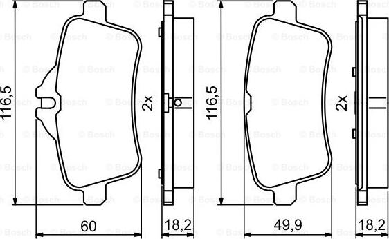 BOSCH 0 986 494 783 - Bremžu uzliku kompl., Disku bremzes autospares.lv