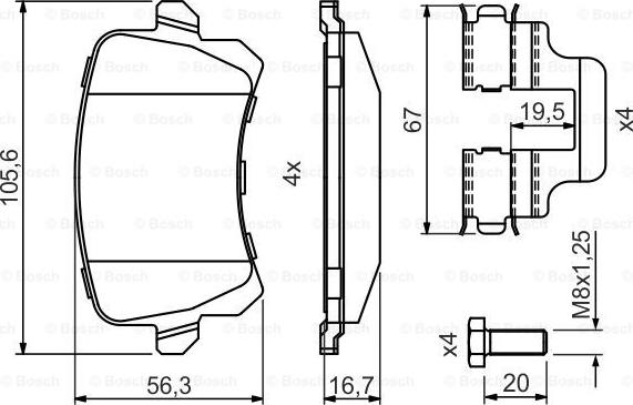 BOSCH 0 986 494 731 - Тормозные колодки, дисковые, комплект www.autospares.lv