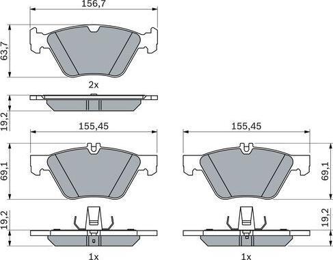 BOSCH 0 986 494 729 - Bremžu uzliku kompl., Disku bremzes www.autospares.lv