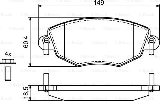 BOSCH 0 986 494 724 - Bremžu uzliku kompl., Disku bremzes autospares.lv