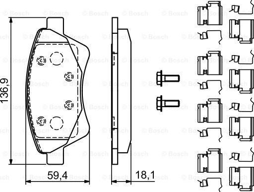 BOSCH 0 986 494 725 - Тормозные колодки, дисковые, комплект www.autospares.lv