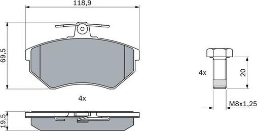 BOSCH 0 986 494 726 - Тормозные колодки, дисковые, комплект www.autospares.lv