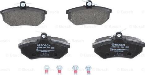 BOSCH 0 986 494 726 - Тормозные колодки, дисковые, комплект www.autospares.lv