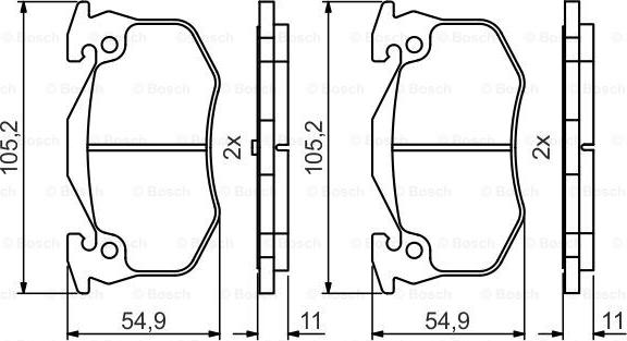 BOSCH 0 986 495 492 - Bremžu uzliku kompl., Disku bremzes www.autospares.lv