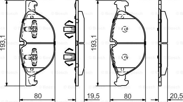 BOSCH 0 986 495 447 - Bremžu uzliku kompl., Disku bremzes www.autospares.lv