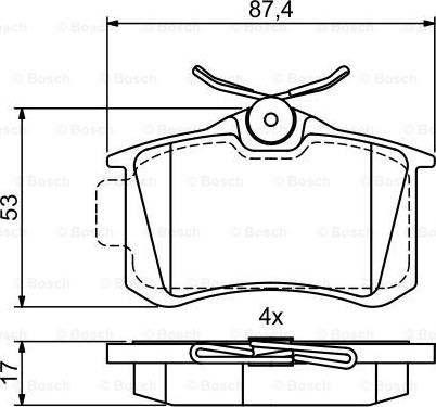 BOSCH 0 986 495 455 - Bremžu uzliku kompl., Disku bremzes www.autospares.lv