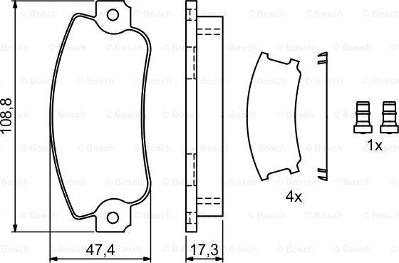 BOSCH 0 986 495 456 - Bremžu uzliku kompl., Disku bremzes autospares.lv