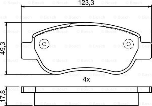 BOSCH 0 986 495 458 - Тормозные колодки, дисковые, комплект www.autospares.lv